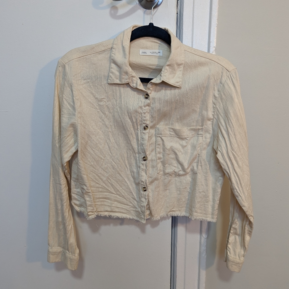 🪻Zara Button Down Crop Top